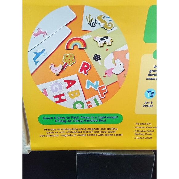 Gigglescape Magnetic Easel & Letters Set 136 Pieces Ages 3+ Wooden Box & Cards - Picture 5 of 7